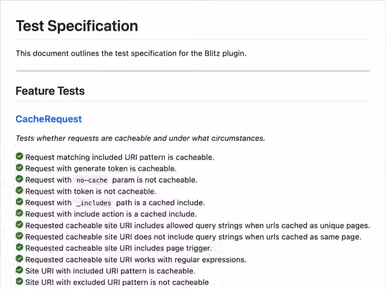 Blitz test specification