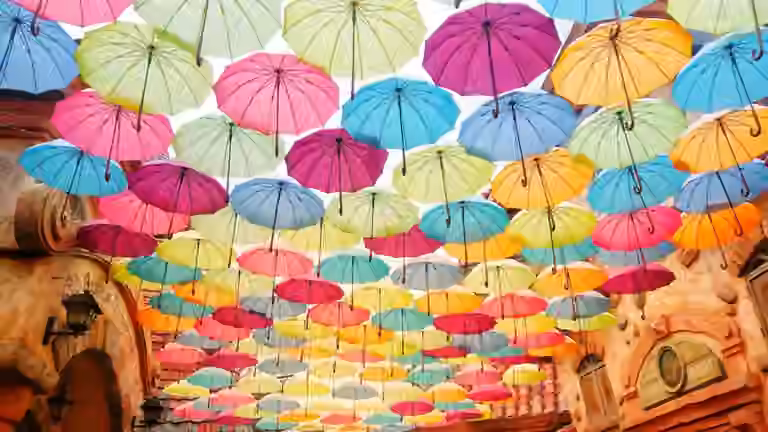 Colourful umbrellas