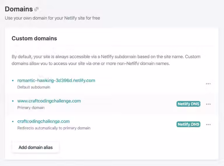 Netlify domains 1