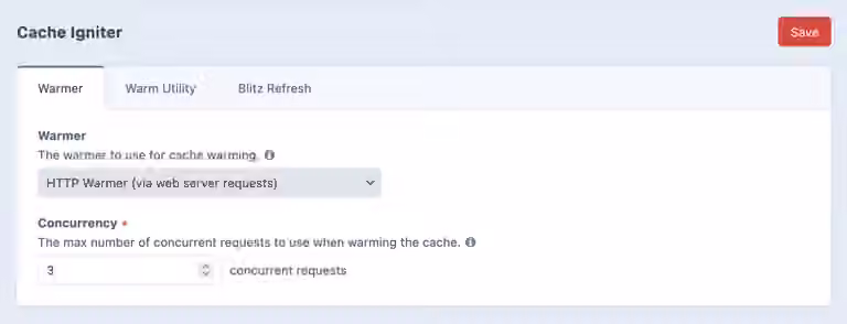 Http warmer settings