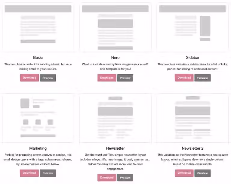 Email templates zurb