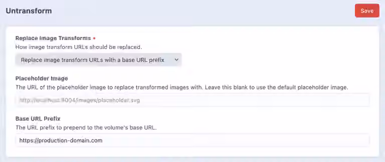 Untransform settings 2 0